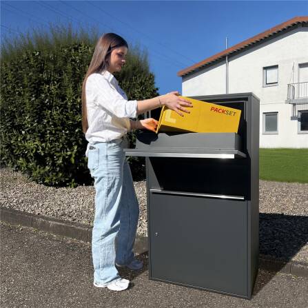 Metzler Paketbox XL | Paketkasten rostfrei | Anthrazit | Bispo Max