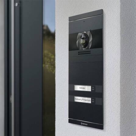 Metzler VDM10 2.0 Video-Türsprechanlage | Komplettset mit austauschbarem Namensschild | 2 Klingeltaster | Plug & Play | RAL 7016 Anthrazit | Neo