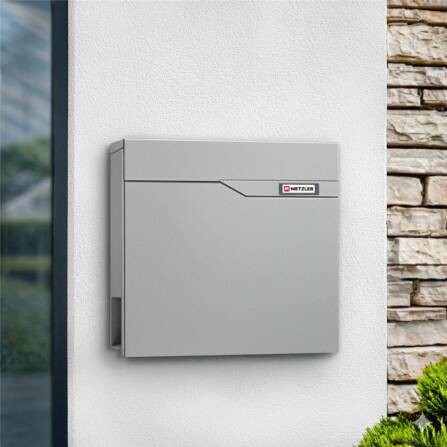 Metzler Briefkasten | austauschbares Namensschild | Grau | Siebert 2