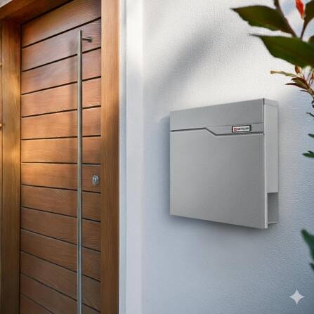 Metzler Briefkasten | austauschbares Namensschild | Grau | Siebert 2