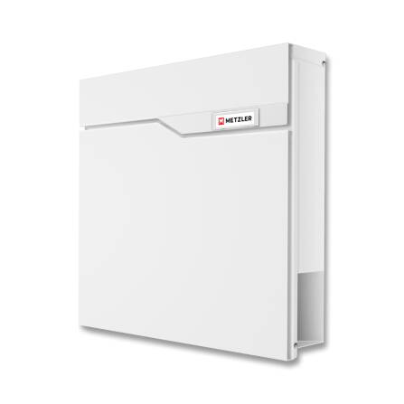 Metzler Briefkasten | austauschbares Namensschild | Verkehrsweiß | Siebert 2