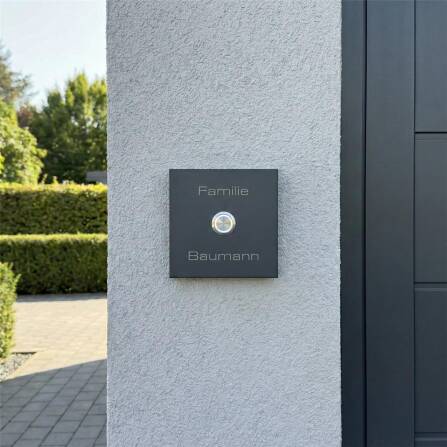 Metzler Türklingel Aufputz Gravur + LED-Taster | Vera
