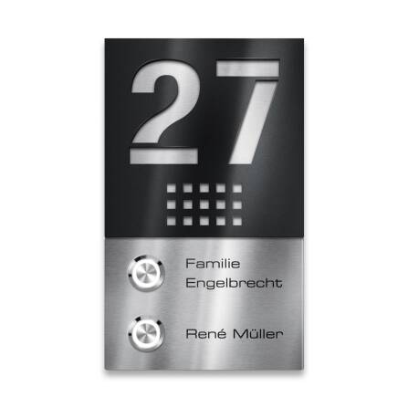 Metzler Funkklingel Edelstahl Schwarz | Selma M2