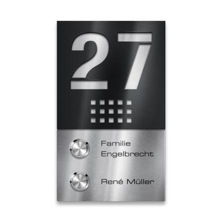 Metzler Funkklingel Edelstahl Schwarz | Selma M2