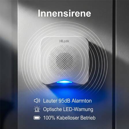 HiLook by HIKVISION Funk-Alarmanlage | 6-teiliges Komplettset | Hub + Melder + Sirene + Fernbedienung