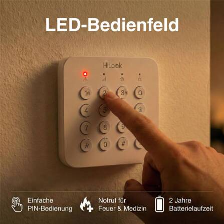 HiLook by HIKVISION Funk-Alarmanlage | 6-teiliges Komplettset | Hub + Melder + Sirene + Fernbedienung