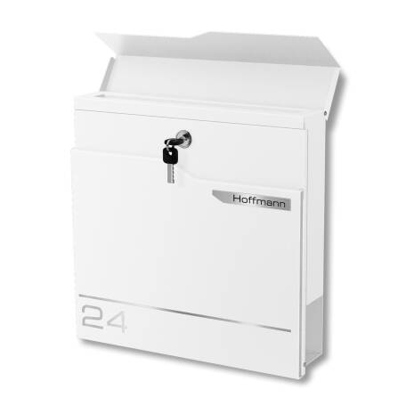 Metzler Briefkasten austauschbares Namensschild | Verkehrsweiß | Hoffmann