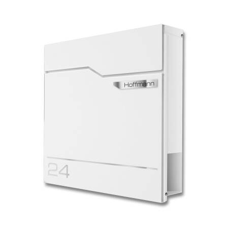 Metzler Briefkasten austauschbares Namensschild | Verkehrsweiß | Hoffmann