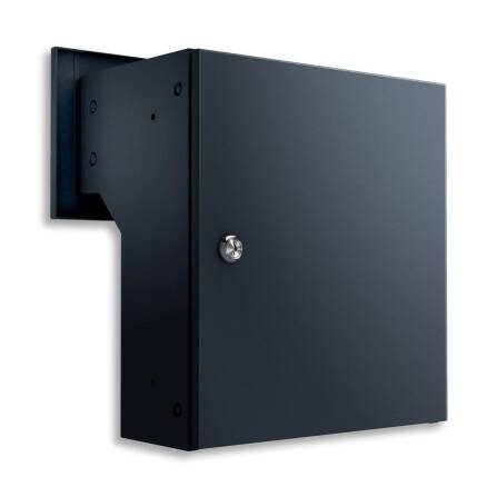 Metzler Durchwurfbriefkasten | Mauerdurchwurf-Briefkasten | personalisiert mit Gravur | Edelstahl-Namensschild | Anthrazit RAL7016 | Nora