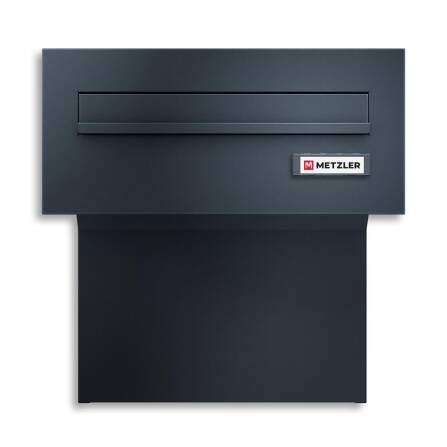 Metzler Durchwurfbriefkasten | Mauerdurchwurf-Briefkasten | mit austauschbarem Namensschild | Anthrazit RAL7016 |  Nora 2