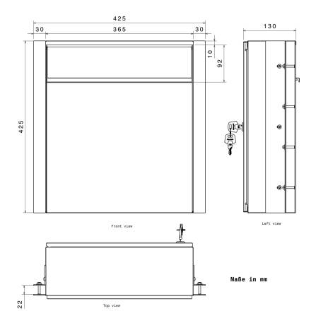 Metzler Briefkasten für Zaunmontage | Zaunbriefkasten | personalisiert mit Gravur | Anthrazit RAL 7016 | Emma 2
