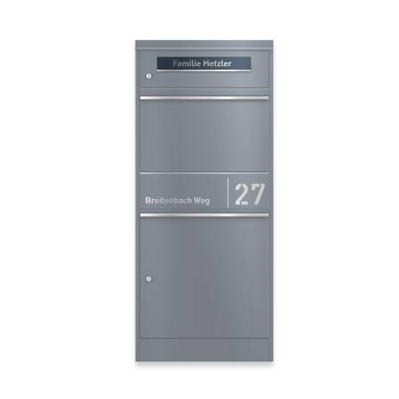 Ersatz Namensschild aus Edelstahl passend zur Paketbox...