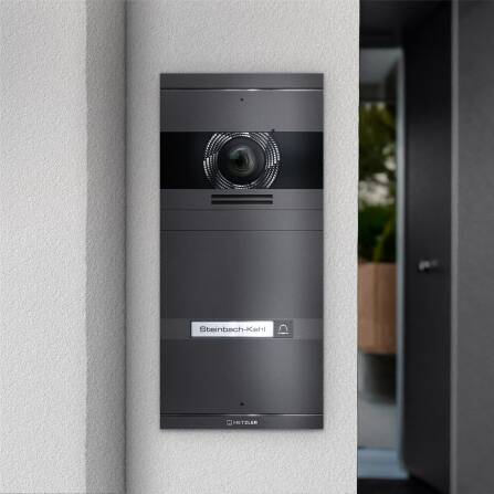 Metzler VDM10 2.0 Video-Türsprechanlage | Komplettset mit austauschbarem Namensschild | 1 Klingeltaster | Plug & Play | Eisenglimmer | Neo