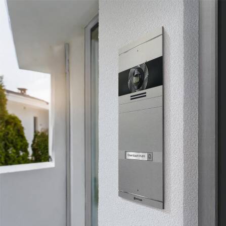 Metzler Vidéphone VDM10 2.0  | Kit complet avec plaque de nom | 1 Bouton de sonnette | Plug & Play | Neo RAL 9007 Aluminium gris