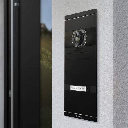 Metzler VDM10 2.0 Video-Türsprechanlage | Komplettset mit austauschbarem Namensschild | 1 Klingeltaster | Plug & Play | Schwarz | Neo