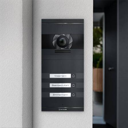 Metzler VDM10 2.0 Video-Türsprechanlage | Komplettset mit austauschbarem Namensschild | 3 Klingeltaster | Plug & Play | Neo