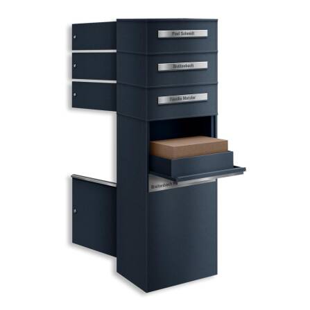 Metzler Paketbox mit Briefkasten | Entnahme auf der Rückseite | personalisiert mit Gravur | Anthrazit | Zivo 2