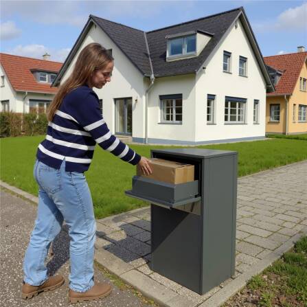 Metzler Paketbox | Entnahme auf der Rückseite | personalisiert mit Gravur | Anthrazit | Zivo 2