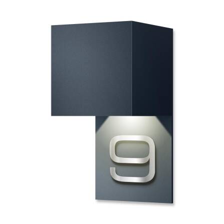 Metzler LED Hausnummer | Außenleuchte mit Hausnummernschild | RAL 7016 Anthrazit | Lumic