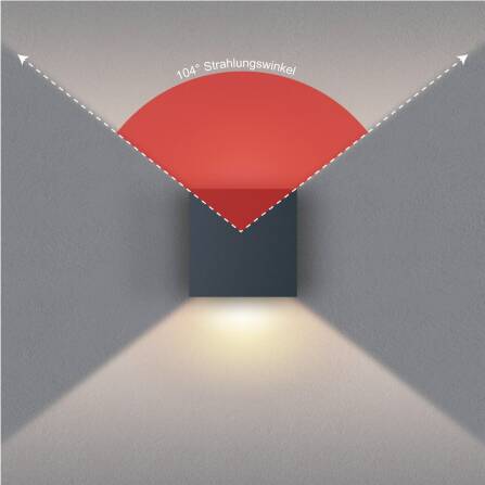 Metzler LED Hausnummer zweistellig | Außenleuchte mit Hausnummernschild | RAL 7016 Anthrazit | Lumic