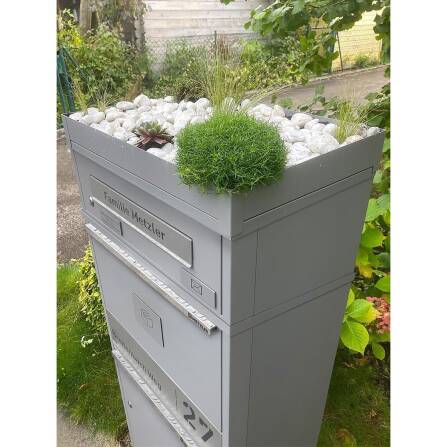 Metzler Cassetta per pacchi con cassetta postale | Antracite | personalizzato con incisione | Targhetta in acciaio inox | con apertura per lettere | Taren