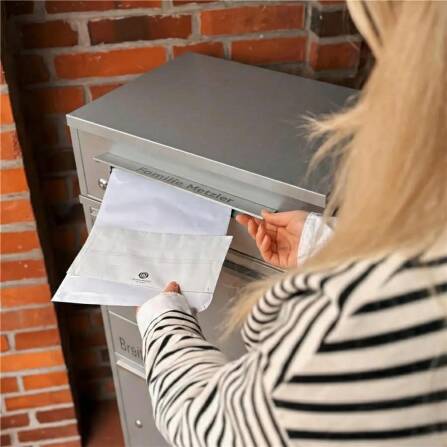 Metzler Cassetta per pacchi con cassetta postale | Antracite | personalizzato con incisione | Targhetta in acciaio inox | con apertura per lettere | Taren