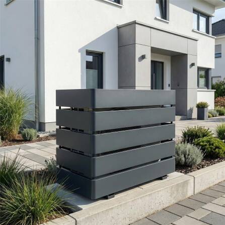 Metzler Wärmepumpenabdeckung | Verkleidung für Wärmepumpe modular erweiterbar | RAL 7016 Anthrazit