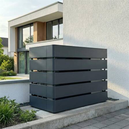 Metzler Wärmepumpenabdeckung | Verkleidung für Wärmepumpe modular erweiterbar | RAL 7016 Anthrazit