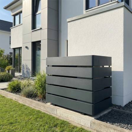 Metzler Wärmepumpenabdeckung | Verkleidung für Wärmepumpe modular erweiterbar | RAL 7016 Anthrazit