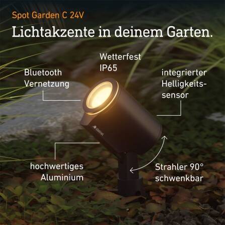 LED Gartenstrahler | Spot Garden C | 24V Garten-Lichtsystem | Bluetooth | Starter-Set