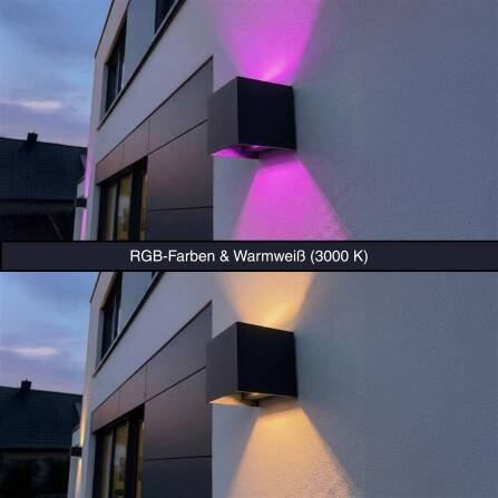 Metzler Up-Down-Light | RGBW | Dimmbar | App-Steuerung | 6,5 W LED Smart-Wandleuchte | Lumic Smart