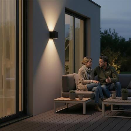 Metzler Up-Down-Light | RGBW | Dimmbar | App-Steuerung | 6,5 W LED Smart-Wandleuchte | Lumic Smart