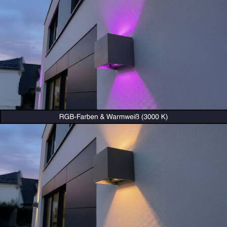 Metzler Up-Down-Light | RGBW | Dimmbar | App-Steuerung | 6,5 W LED Smart-Wandleuchte | Eisenglimmer | Lumic Smart