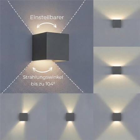 Metzler Up-Down-Light | RGBW | Dimmbar | App-Steuerung | 6,5 W LED Smart-Wandleuchte | Eisenglimmer | Lumic Smart