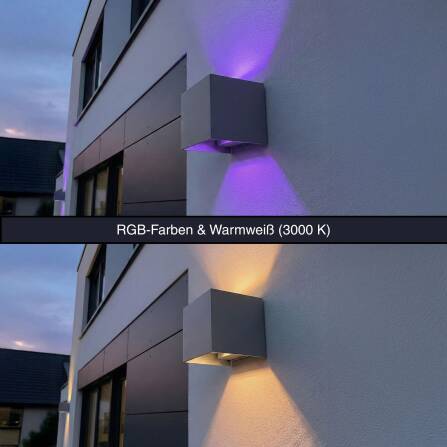 Metzler Up-Down-Light | RGBW | Dimmbar | App-Steuerung | 6,5 W LED Smart-Wandleuchte | Grau | Lumic Smart