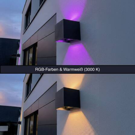 Metzler Up-Down-Light | RGBW | Dimmbar | App-Steuerung | 6,5 W LED Smart-Wandleuchte | Schwarz | Lumic Smart