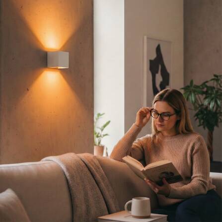 Metzler Up-Down-Light | RGBW | Dimmbar | App-Steuerung | 6,5 W LED Smart-Wandleuchte | Weiß | Lumic Smart