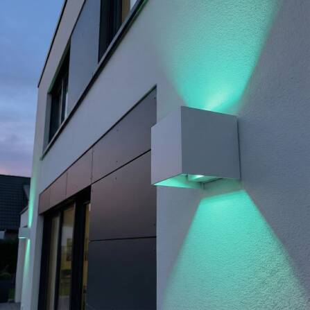 Metzler Up-Down-Light | RGBW | Dimmbar | App-Steuerung | 6,5 W LED Smart-Wandleuchte | Weiß | Lumic Smart