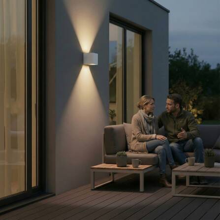 Metzler LED Wandleuchte Up-Down-Light | 6 Watt | LED 3000K Warmweiß | Weiß | Lumic