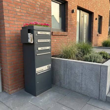 Metzler Pflanzdach für Paketbox | Dachbegrünung für Paketbriefkasten | Anthrazit | für Modellreihe Bispo