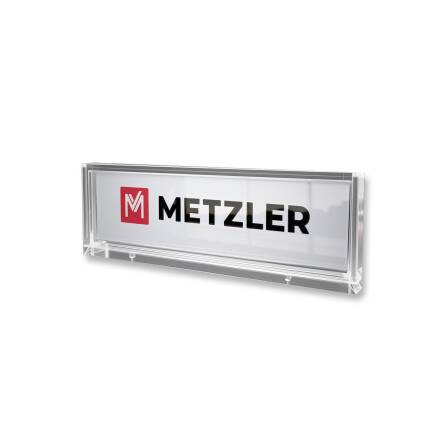 Selbstklebendes Namensschild mit austauschbarem Papiereinleger von Metzler