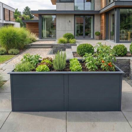 Metzler Hochbeet XL für den Garten | Mit Schneckenschutz | Pulverbeschichtet | 206 x 77 x 106 cm