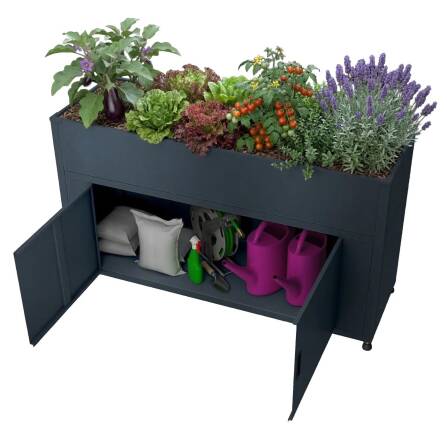 Metzler Hochbeet mit Stauraum | Pulverbeschichtet in...