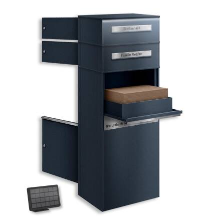 Metzler Paketbox mit LED | Entnahme auf der Rückseite | personalisiert mit Gravur | Anthrazit | Zivo 2 LED
