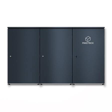 Metzler Mülltonnenbox | 2er mit Paketbox | Extra großes Volumen | Aus Aluminium | Höhenverstellbare Füße | Anthrazit