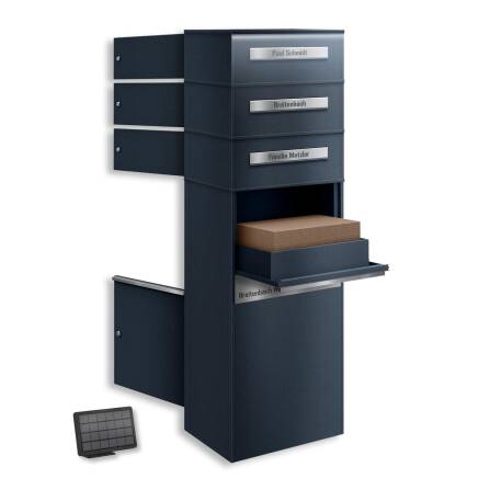 Metzler Paketbox mit LED | Entnahme auf der Rückseite | personalisiert mit Gravur | Anthrazit | Zivo 2 LED