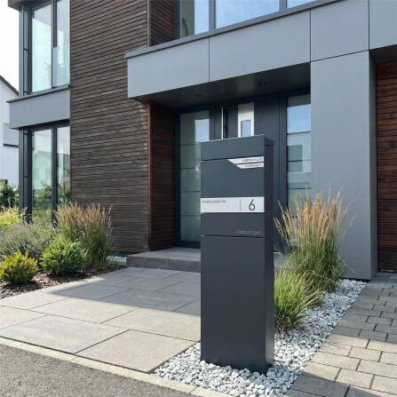 Metzler Standbriefkasten mit Zeitungsfach aus hochwertigem Stahl | Alves 3