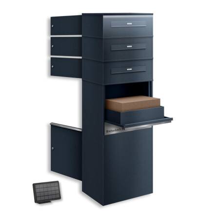 Metzler Paketbox mit LED | Entnahme auf der Rückseite | personalisiert mit Gravur | Anthrazit | Zivo 2 Renz LED