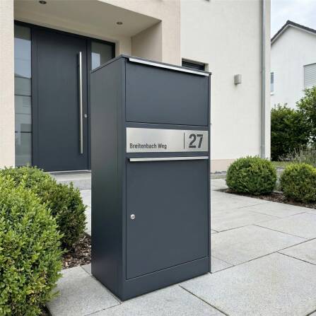 Metzler Boîte à colis | personnalisé avec gravure | inoxydable | Antthracite | Bispo 2