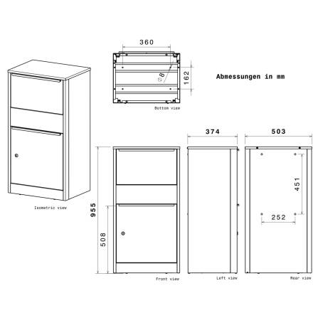 Metzler Paketbox | personalisiert mit Gravur | rostfrei | Eisenglimmer | Bispo 2